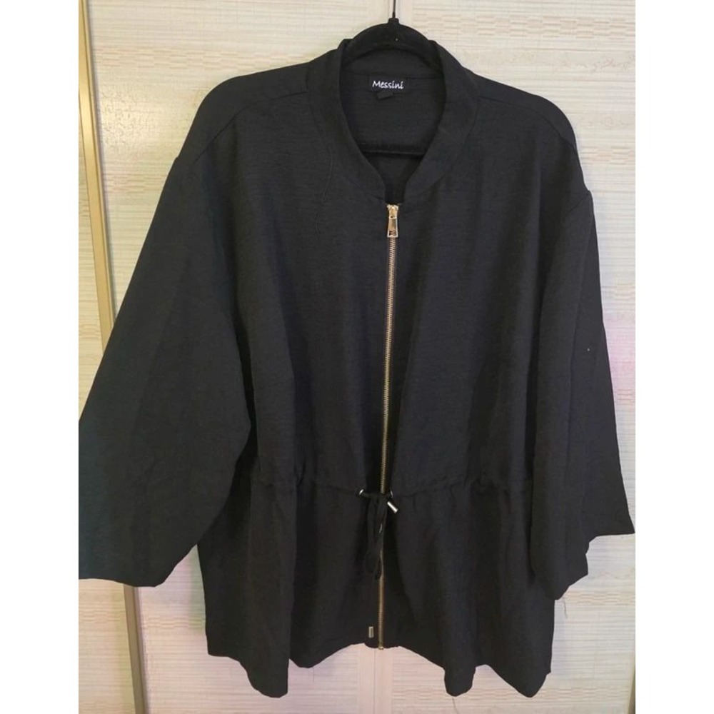 Messini Women 3X Black Zip Up Jacket